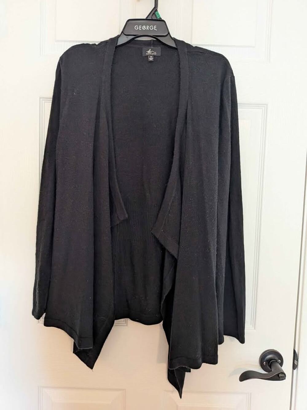 Plus Size Black Drape Cardigan